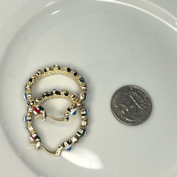 14k gold filled evil eye earrings - Picture 4 of 4